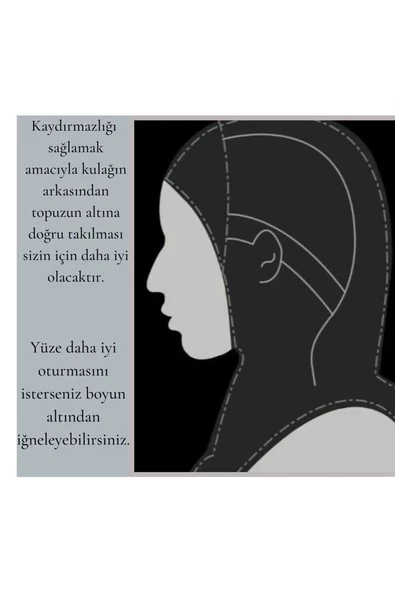 Vesla Hıjab Spor Kaydırmaz Bone, Başörtüsü 00887  LACİVERT - 3