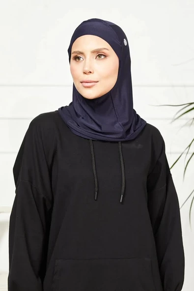 Vesla Hıjab Spor Kaydırmaz Bone, Başörtüsü 00887  LACİVERT - 2