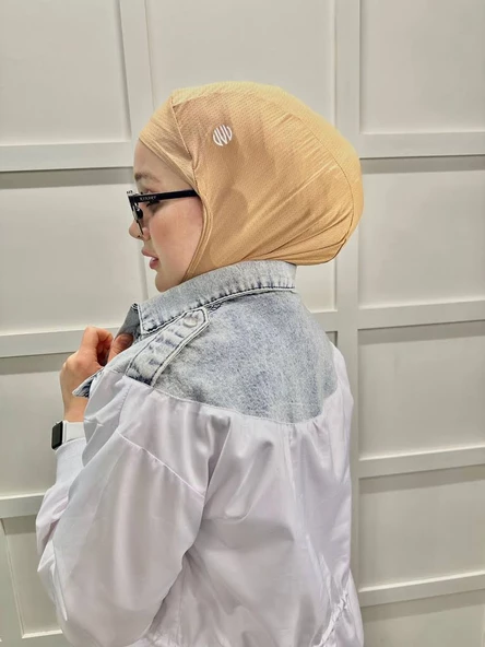 Vesla Hıjab Spor Kaydırmaz Bone, Başörtüsü 00887  KOYU BEJ ürün görseli