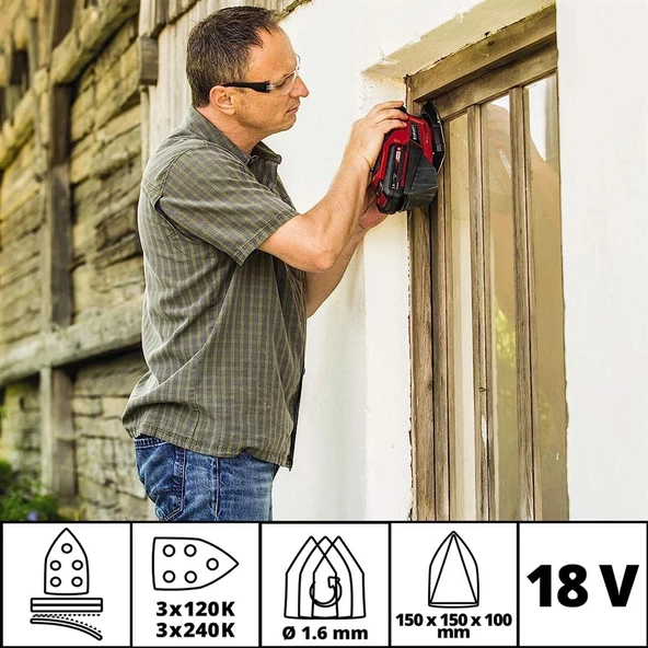 Einhell TE-OS 18/150 Li Akülü Zımpara Solo (Aküsüz) - 4460708 - 2