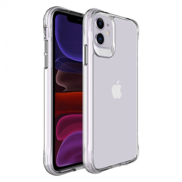 Apple iPhone 11 Kılıf Zore Şeffaf Ultra İnce Airbag Tasarımlı Okka Kapak  Renksiz - 2