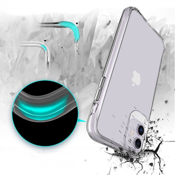 Apple iPhone 11 Kılıf Zore Şeffaf Ultra İnce Airbag Tasarımlı Okka Kapak  Renksiz - 4