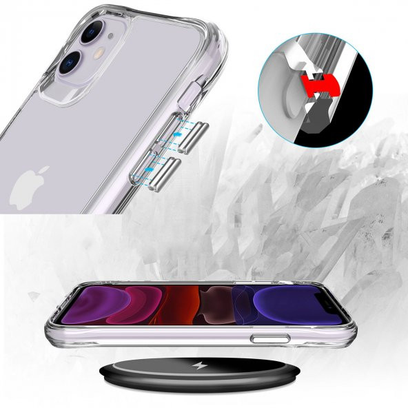 Apple iPhone 11 Kılıf Zore Şeffaf Ultra İnce Airbag Tasarımlı Okka Kapak  Renksiz - 5