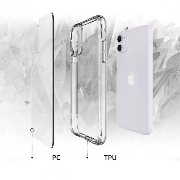 Apple iPhone 11 Kılıf Zore Şeffaf Ultra İnce Airbag Tasarımlı Okka Kapak  Renksiz - 6