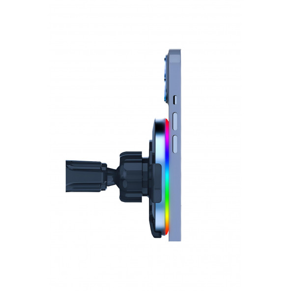 W05 Araç içi Kablosuz Şarj-Işıklı Araba Şarj-Manyetik-15W hızlı araç şarj cihazı-Araç Telefon Tutucu - 3