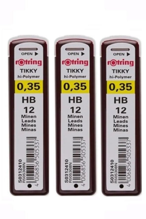 0.3 / 0.35 Mm Uç Min Siyah 3 Adet Rotring Siyah Kalem Uçu 0.35 Mm 3 Adet