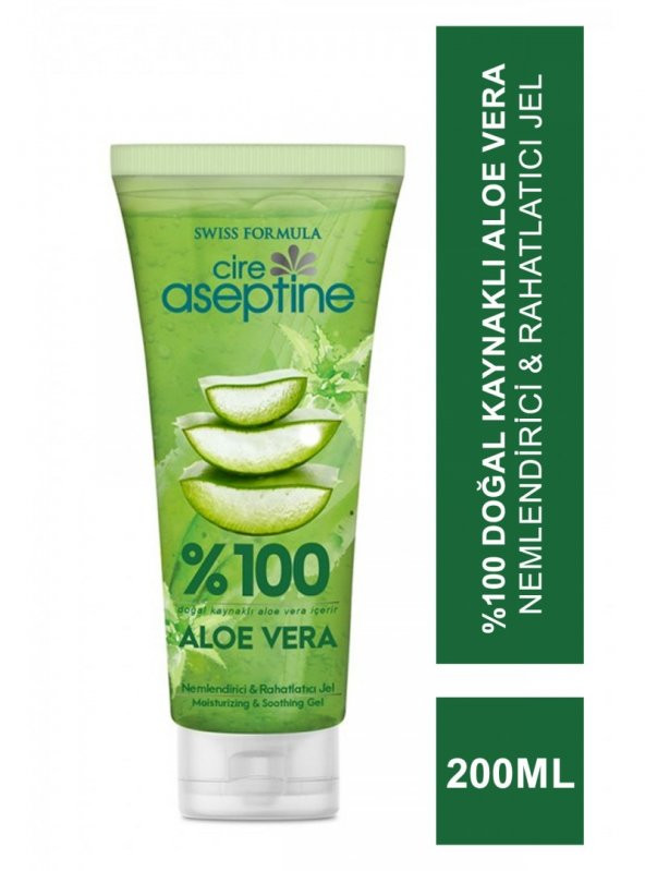 Cire Aseptine 100 Doğal Kaynaklı Aloe Vera Nemlendirici & Rahatlatıcı Jel 200 ml