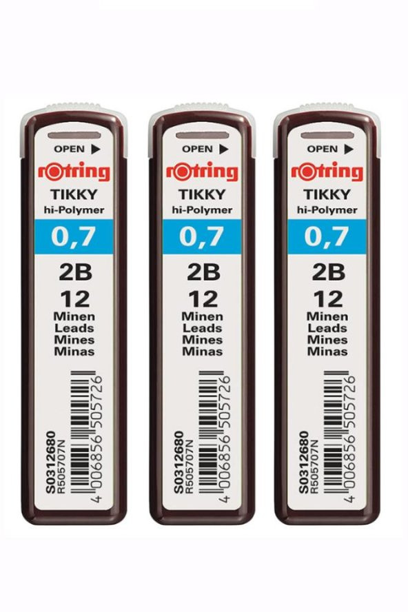0.7 Mm Uç Min Siyah 3 Adet Rotring Siyah Kalem Uçu 0.7 Mm 3 Adet