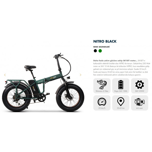 SKYJET NİTRO ELEKTRİKLİ BİSİKLET SİYAH - 2