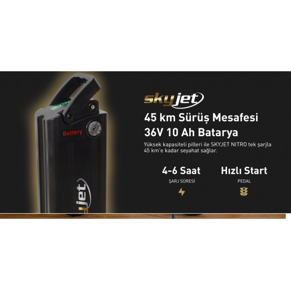 SKYJET NİTRO ELEKTRİKLİ BİSİKLET SİYAH - 5