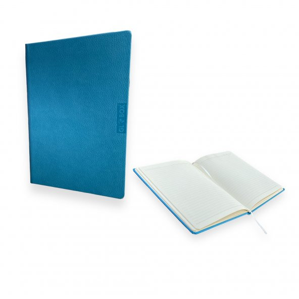 Globox 13x21 Suni Deri Lüx Defter - Mavi