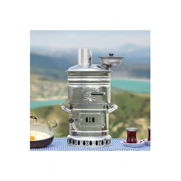 Sözenler Semaver 4 lt. Krom Odunlu Ayrılabilir KS13 FIRAT ( Taşıma Çantalı )