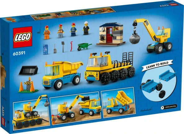 LEGO City 60391 Construction Trucks and Wrecking Ball Crane - 2