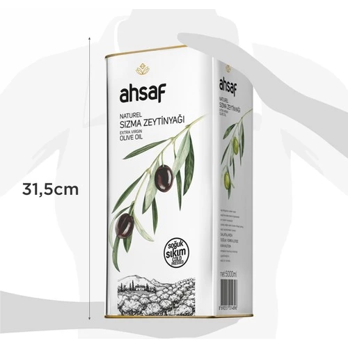 Ahsaf Soğuk Sıkım Natürel Sızma Zeytinyağı 5L -Teneke (2'li Ekonomik Paket) - 2