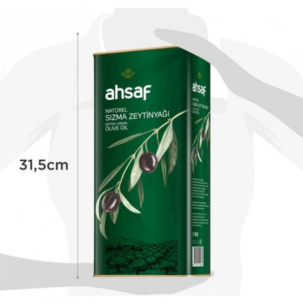 Ahsaf Natürel Sızma Zeytinyağı 5L-Teneke (2'li Ekonomik Paket) - 2