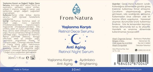 From Natura Yenileyici Yaşlanma Karşıtı Retinol Gece Serumu 30 ml - 3