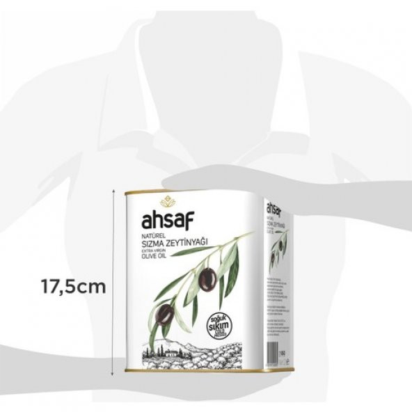 Ahsaf Soğuk Sıkım Natürel Sızma Zeytinyağı 2L-Teneke (2'li Ekonomik Paket) - 2