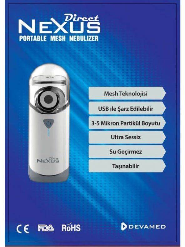 Direct Nexus Portable Mesh Şarj Edilebilir Nebulizatör - 3