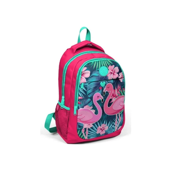 Coral High Flamingo Baskılı Beslenme Okul Çantası Kalemlik + Matara - 2