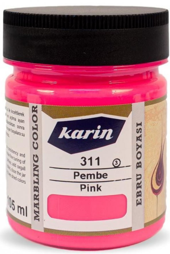 Karin Ezilmiş Ebru Boyası 105ml 311 Pembe ürün görseli 1