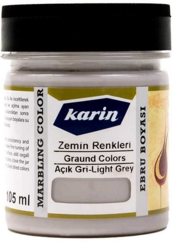 Karin Ezilmiş Ebru Boyası 105ml 901 Açık Gri