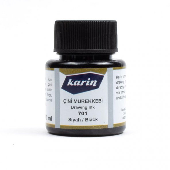 Karin Çini Mürekkebi 45ml 701 Siyah