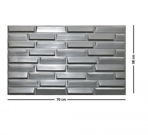 Renkli Duvarlar 70x38cm (0,26m2) Ofis Salon Oda Gri Opak 3D Kendinden Yapışkanlı Duvar Kağıdı Paneli NW65 - 2