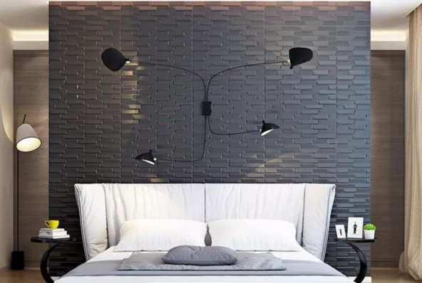 Renkli Duvarlar 70x38cm (0,26m2) Ofis Salon Oda Gri Opak 3D Kendinden Yapışkanlı Duvar Kağıdı Paneli NW65 - 3