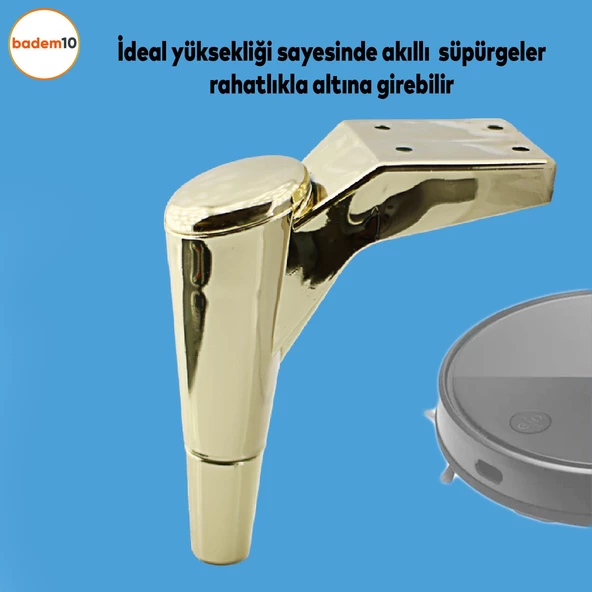 Maya Lüks Mobilya Kanepe Tv Ünitesi Koltuk Ayağı 18 Cm Altın Konsol Ayakları - 4