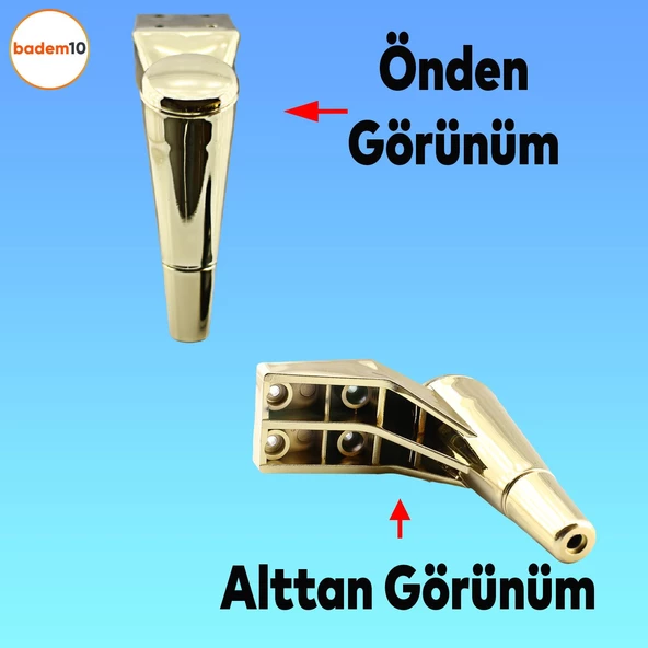 Maya Lüks Mobilya Kanepe Tv Ünitesi Koltuk Ayağı 18 Cm Altın Konsol Ayakları - 3