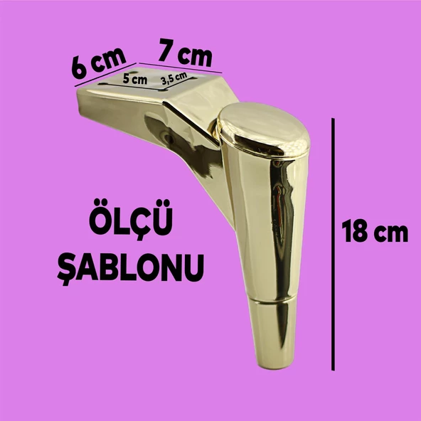 Maya Lüks Mobilya Kanepe Tv Ünitesi Koltuk Ayağı 18 Cm Altın Konsol Ayakları - 2