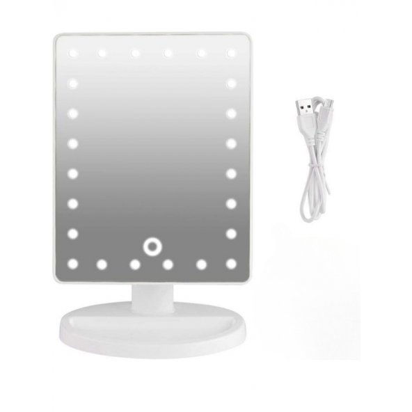 Dokunmatik Led Işıklı Usb Li Masa Üstü Makyaj Aynası Ledli AA111 (MRR-03) - 2