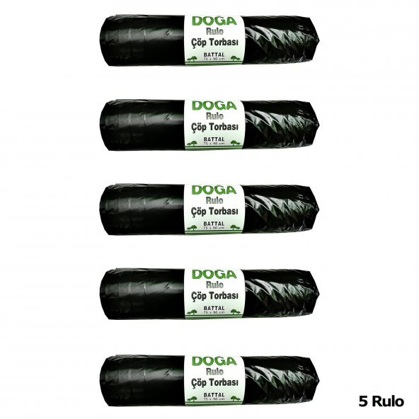 Ecoplast Battal Boy Siyah Çöp Torbası Poşeti - 300 Gr. - 75 x 90 Cm / 10 Adetlik 5 Rulo - 2
