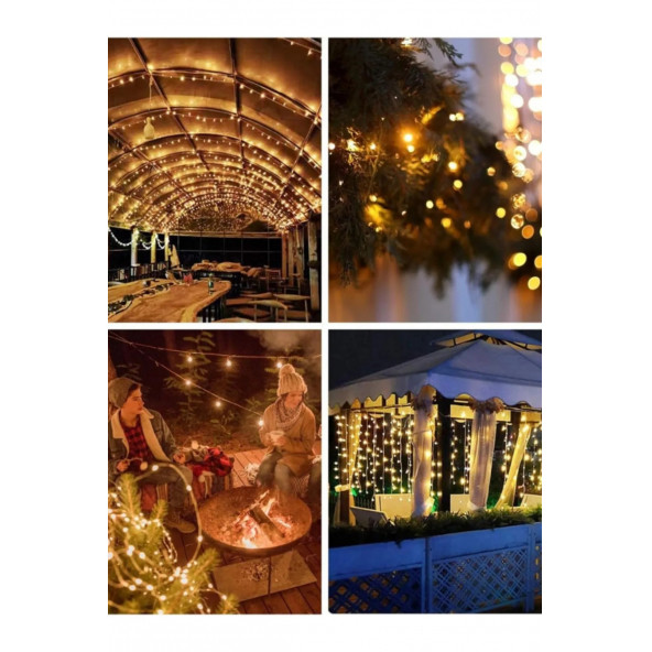 Kumandalı 8 Ayrı Moda Sahip 3 mx3 m 300 Cm X 300 cm Perde Led 10 Saçaklı Gün Işığı AA109 - 4