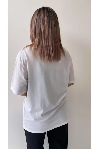 Inci Işlemeli Adven Ture Tişört /Ekru - 6
