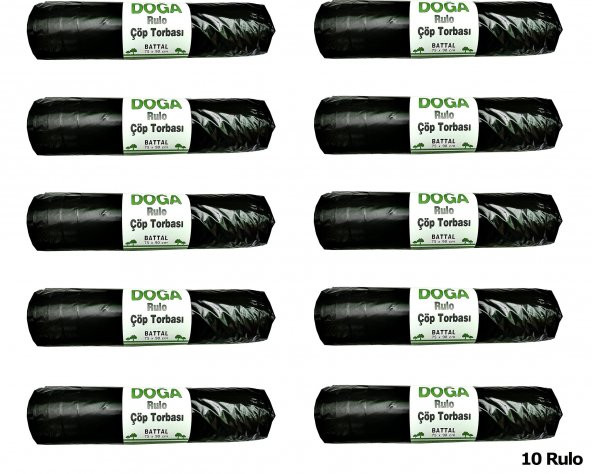 Ecoplast Battal Boy Siyah Çöp Torbası Poşeti - 300 Gr. - 75 x 90 Cm / 10 Adetlik 10 Rulo - 2