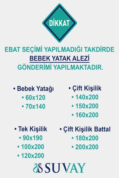 SUVAY Su Sıvı Geçirmez Fitted Pamuklu Alez Çarşaf Tek ve Çift Kişilik Yatak Alezi - Resim 2