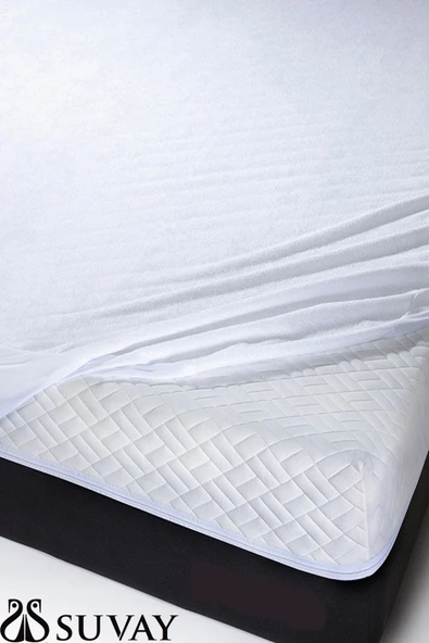 SUVAY Su Sıvı Geçirmez Fitted Pamuklu Alez Çarşaf Tek ve Çift Kişilik Yatak Alezi - Resim 5