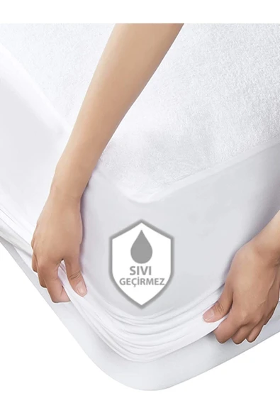 SUVAY Micro Fitted Full Kenar Su Sıvı Geçirmez Alez Çarşaf Tek Çift Kişilik Beyaz Renkli Yatak Koruyucu - 1