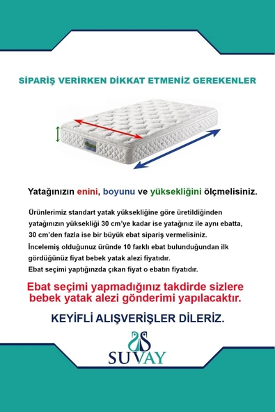 SUVAY Su Sıvı Geçirmez Fitted Pamuklu Alez Çarşaf Tek ve Çift Kişilik Yatak Alezi - Resim 7