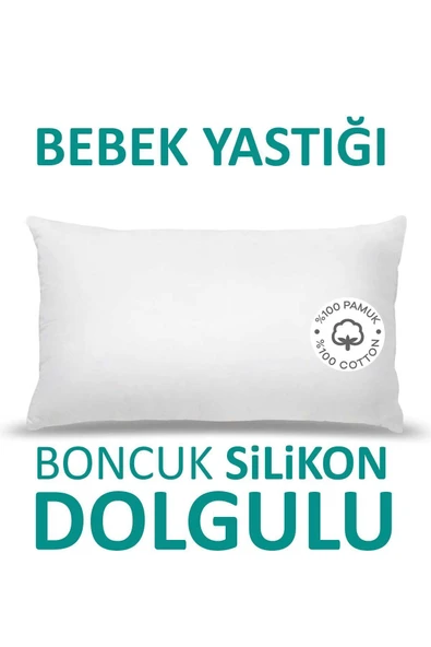 SUVAY Bebek Yastığı Silikon Elyaf Dolgulu 35x45 cm 225 Gram Silikonlu Beyaz Antibakteriyel Bebek Yastığı