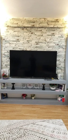 Renkli Duvarlar 70x38cm (0,26m2) Ofis Salon Oda Antre Mutfak 3D Kendinden Yapışkanlı Duvar Kağıdı Paneli NW117 - 3
