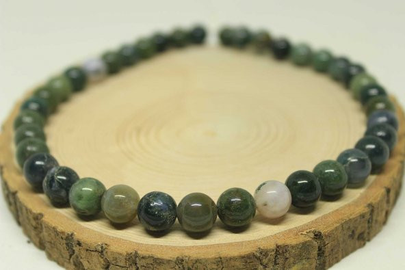 Akik Taşı YARIM Dizi 10mm (23600) (18cm uzunluğundadır) - Resim 3