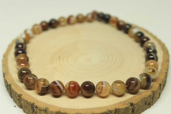 Akik Taşı YARIM Dizi 10mm (23605) (18cm uzunluğundadır) - Resim 3