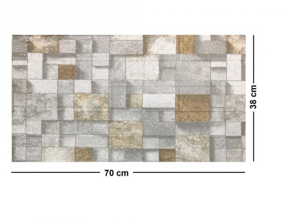 Renkli Duvarlar 70x38cm (0,26m2) Ofis Salon Oda Antre Mutfak 3D Kendinden Yapışkanlı Duvar Kağıdı Paneli NW130 - 2