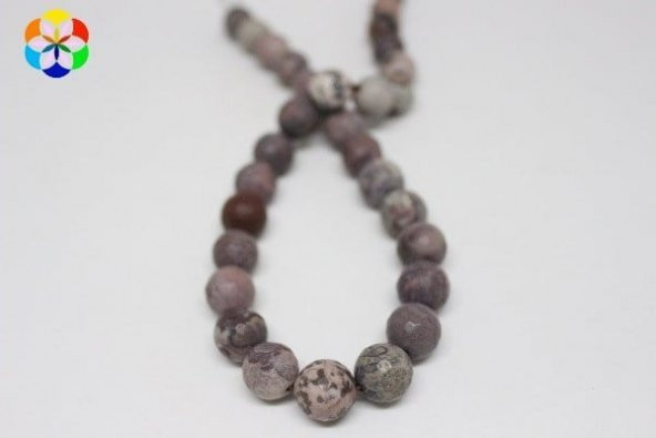 Jasper Taşı Faset Kesim YARIM Dizi 12mm (9946) (18cm uzunluğundadır) - Resim 2