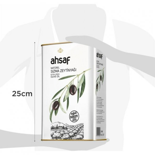 Ahsaf Soğuk Sıkım Natürel Sızma Zeytinyağı 3L-Teneke (3'lü Ekonomik Paket) - 2