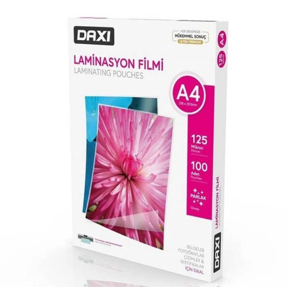 Daxi Laminasyon Filmi A4 125 Micron 100lü