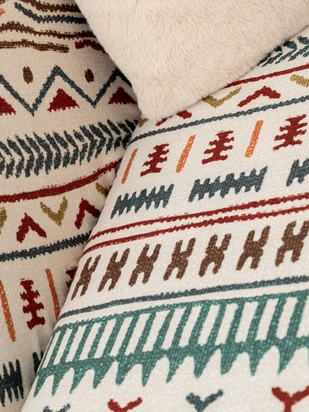 SoftMicro Etnik Desenli Boho 180x220 cm Koltuk Örtüsü Şalı, Kanepe Örtüsü, Tv Battaniyesi Turkuaz - 5