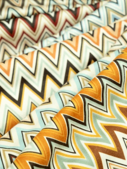 SoftMicro Missoni Zikzak Desenli 180x300 cm Koltuk Örtüsü Şalı, Kanepe Örtüsü, Tv Battaniyesi Çok Renkli - Resim 6